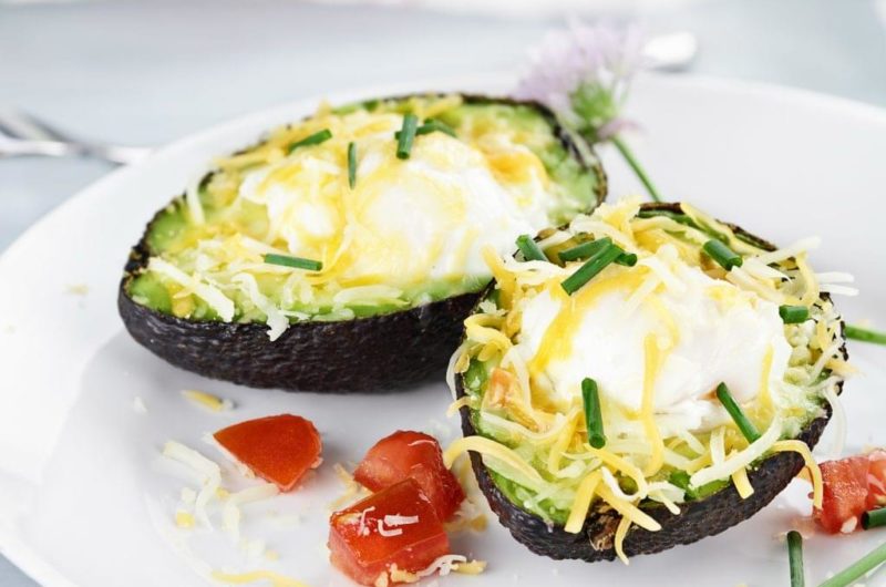Cheesy Avocado Baked Eggs