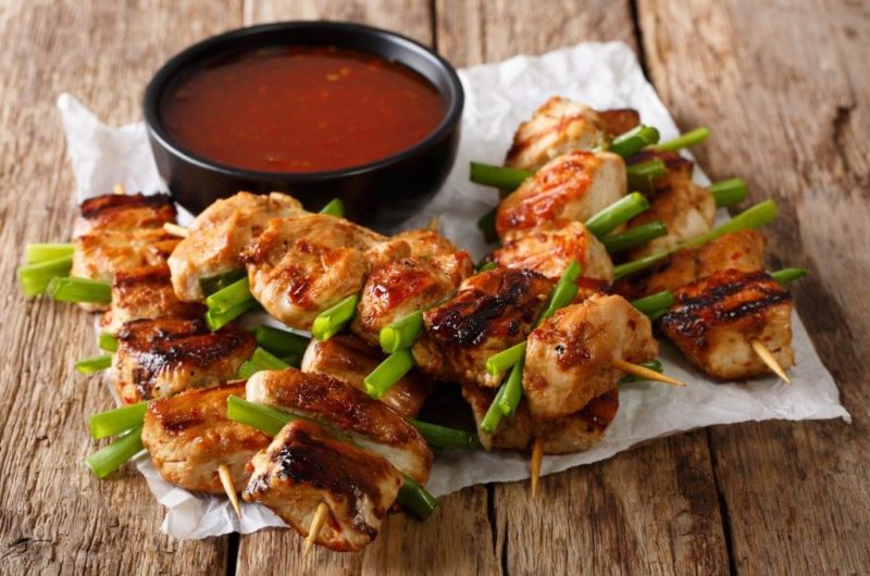 Cilantro Chili Chicken Skewers