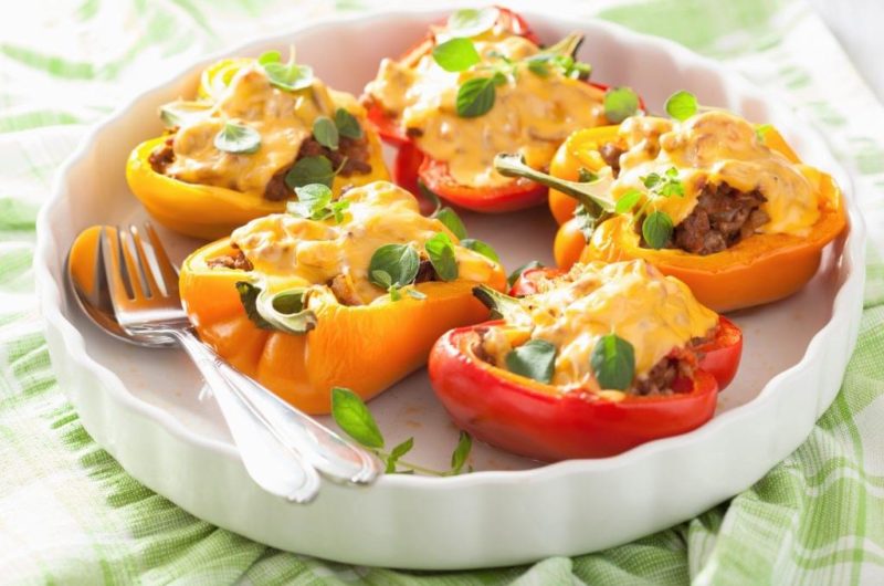 Goat Cheese Stuffed Roasted Peppers