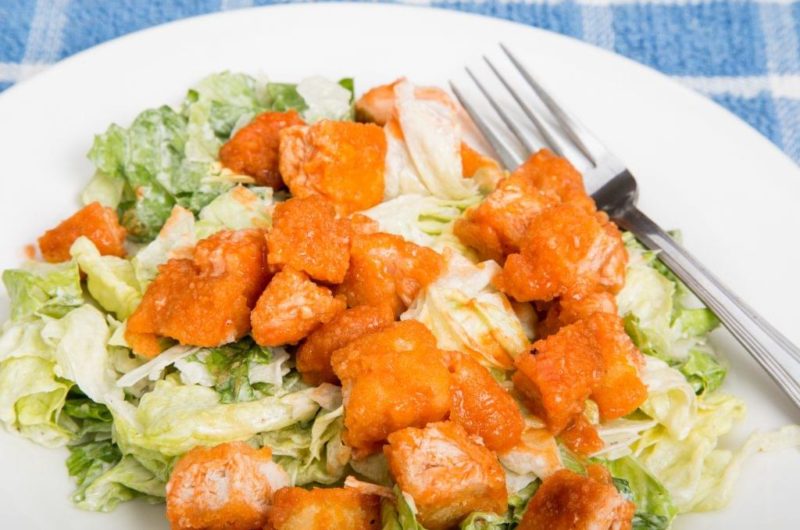 Pulled Buffalo Chicken Salad with Blue Cheese