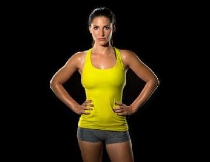 Keto-Diet-Exercise-Attractive-fit-thin-slim-toned-female-body-athlete-isolated-on-black-standing-confidently-pose-powerful-woman