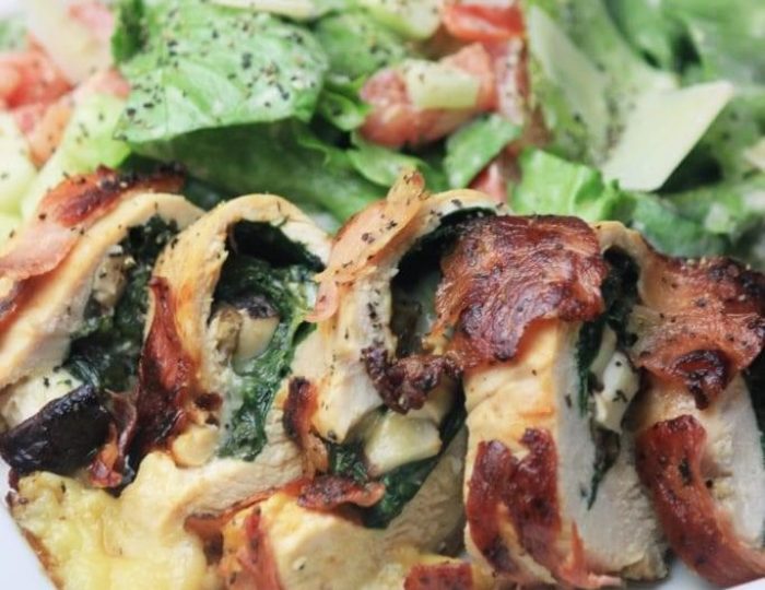 Prosciutto-Wrapped-Smoked-Gouda-and-Spinach-Chicken